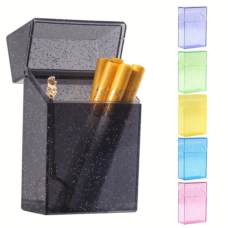 Shining Cigarette Case 20 Capacity Storage Box Clear Photo Postcard Holder