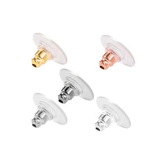 50pcs Electroplating Earring Backs Anti-lost Ear Stud DIY Jewelry