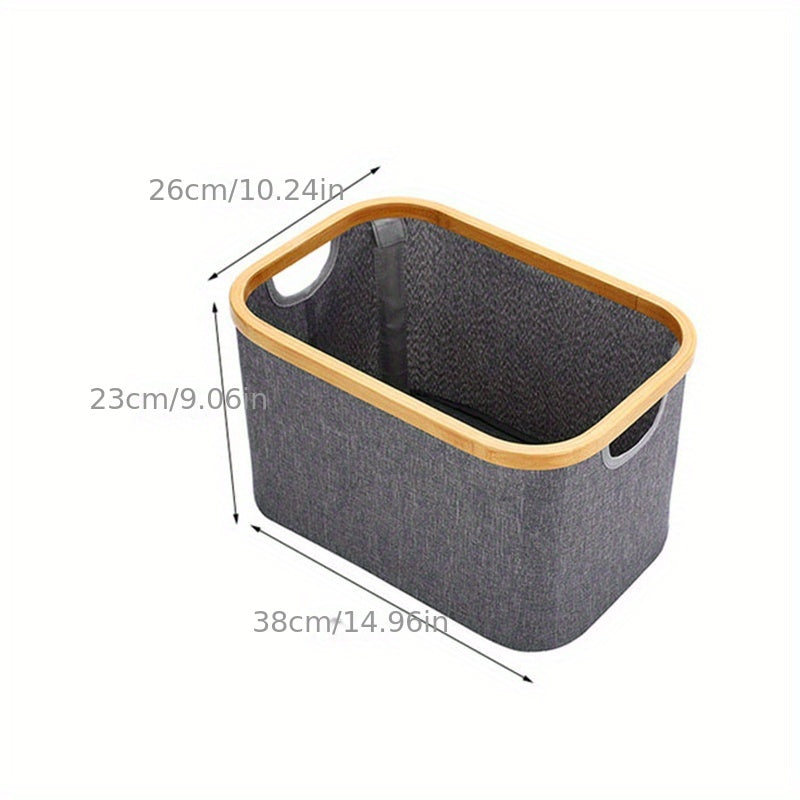 Bamboo Fabric Laundry Basket Toy Storage Box