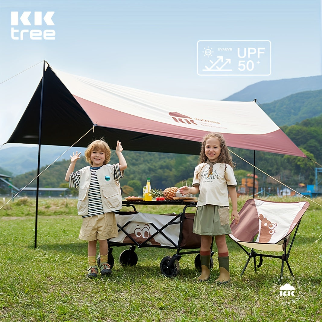 Vinyl Coated Camping Canopy Tent Windproof Portable Rainproof Sunscreen