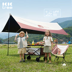 Vinyl Coated Camping Canopy Tent Windproof Portable Rainproof Sunscreen