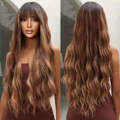 71 12 Cm Butterfly Haircut Wavy Curly Hair Wigs Bangs Women