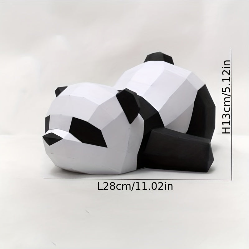 3D Paper Mold Panda Animal DIY Craft Decor Figurines Miniatures