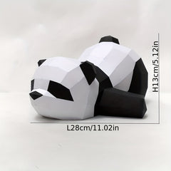 3D Paper Mold Panda Animal DIY Craft Decor Figurines Miniatures
