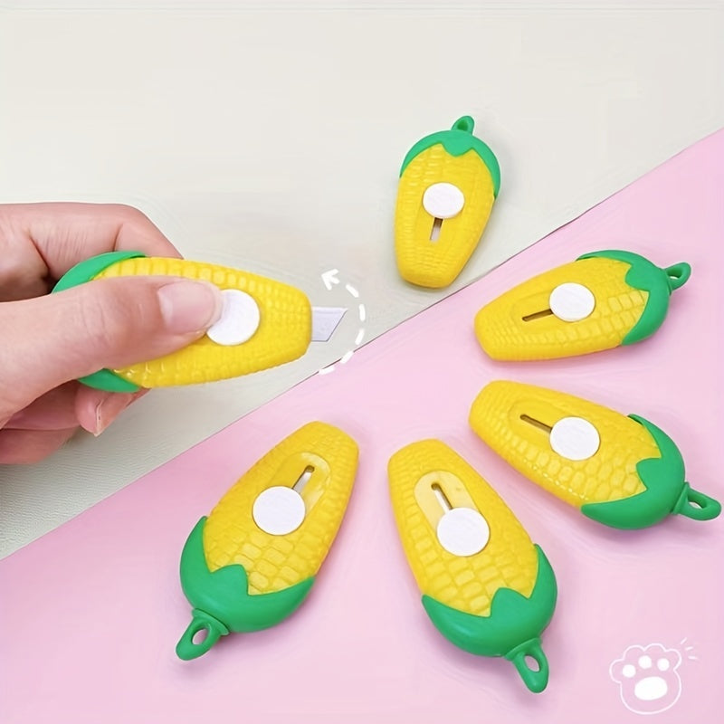 2pcs Cartoon Corn Mini Art Knives for Office & Student Use