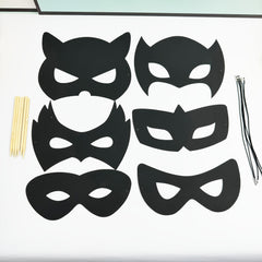 12pcs Scratch Art Hero Masks Kit for Costume Parties Mardi Gras