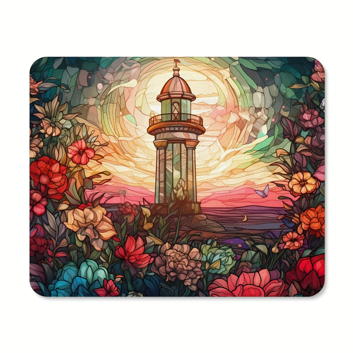 Flower And Lamp Stand Mouse Pad Non Slip Rubber Mouse Mat