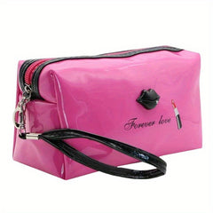 Waterproof PU Leather Wristlet Cosmetic Bag