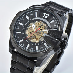KUERST Steel Strap Automatic Mechanical Waterproof Business Watch