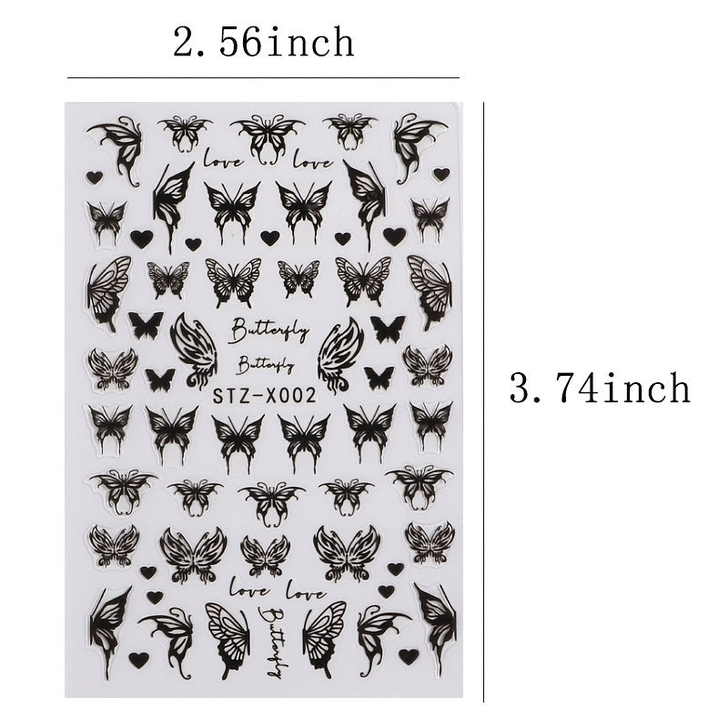 Butterfly Snake Nail Art Stickers Self Adhesive Nail Decoration