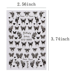 Butterfly Snake Nail Art Stickers Self Adhesive Nail Decoration