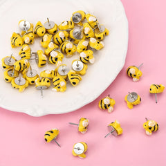 20pcs Bee Pushpins Bees Thumb Tacks Decorative for Wall Whiteboard Corkboard