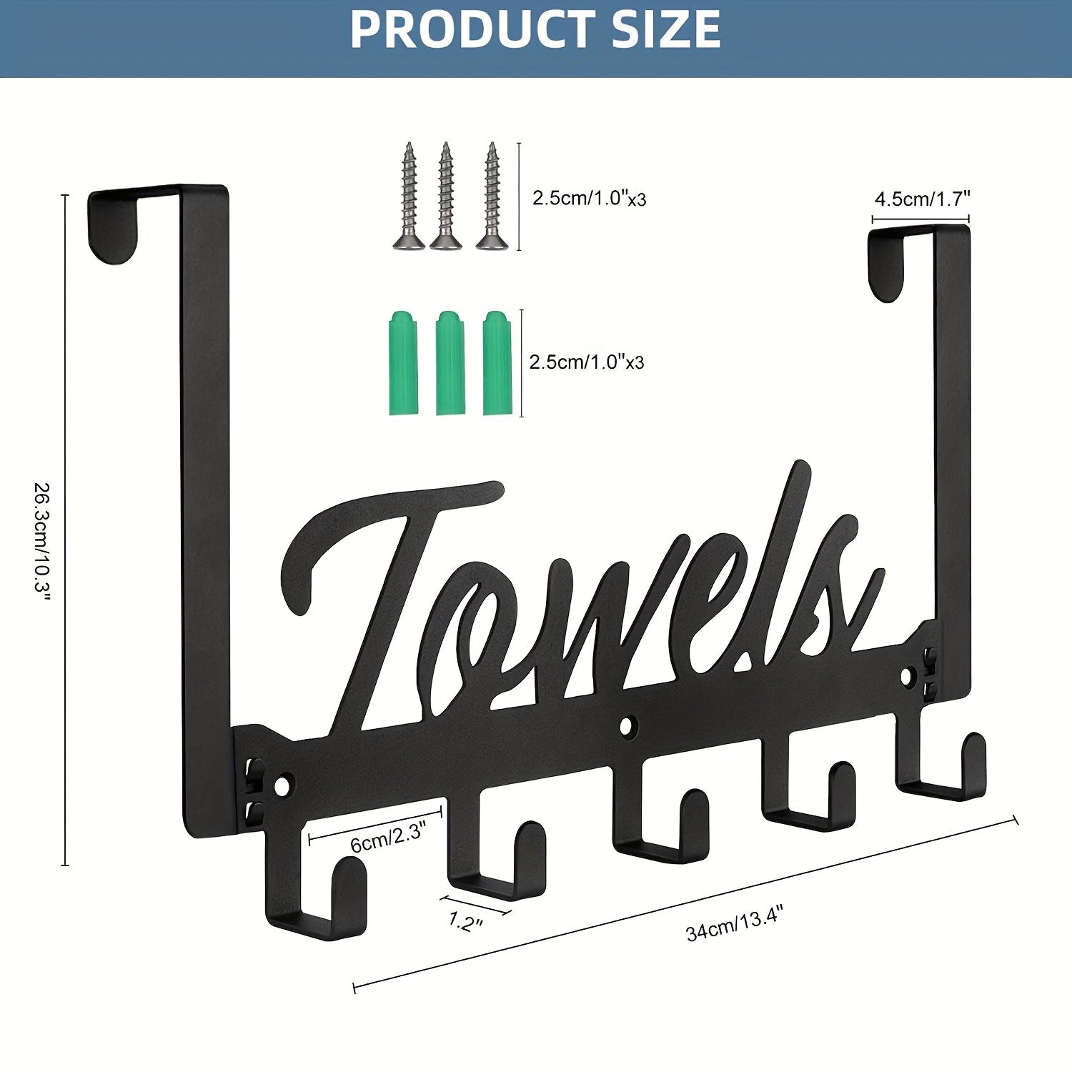 Over The Door Hooks Towel Rack For Bathroom Towel Holder