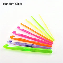 9pcs Crochet Hooks Knitting Tool Transparent Plastic Crochet Ergonomic Needle