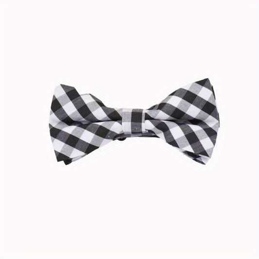 Kids Checkered Striped Bow Tie - Handsome Boys Bow Tie