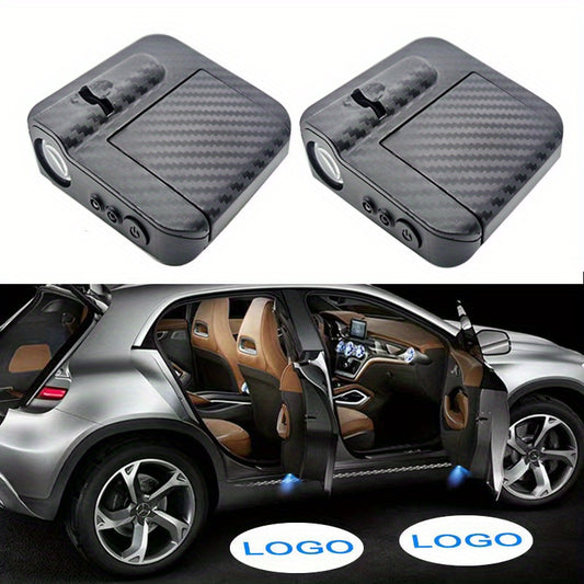 Car Welcome Lights Carbon Fiber Infrared Door Projection Logo 2 Pcs