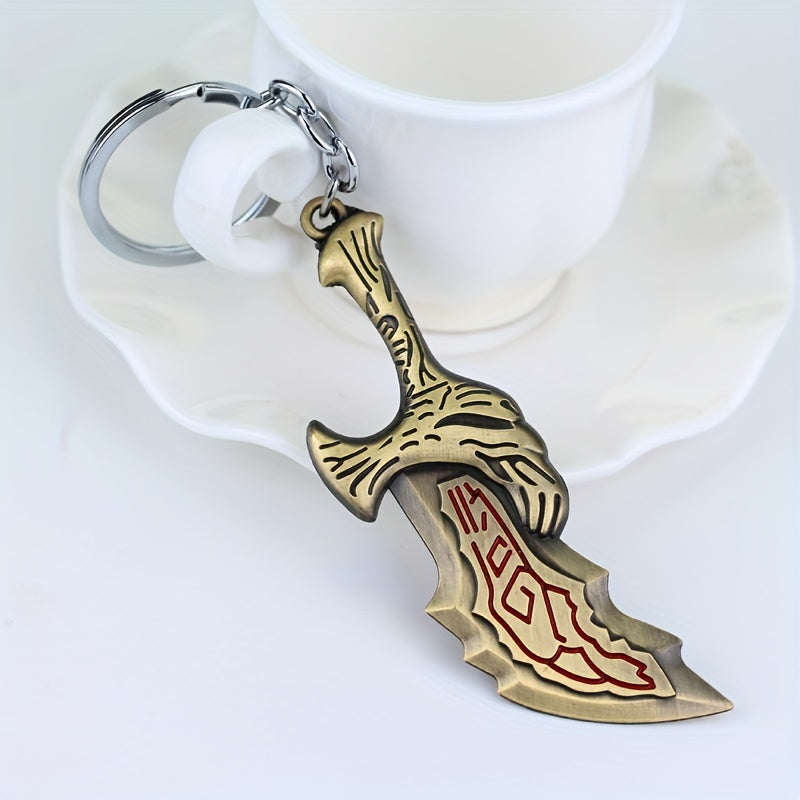 Dragon Alloy Keychain Red Inscription Men