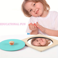 Interlocking Wooden Mirror Puzzle Busy Board for Toddlers