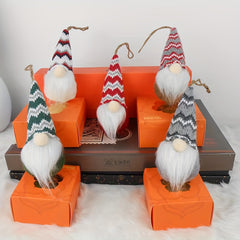2pcs Christmas Tree Hanging Gnomes Plush Ornaments Santa Elf Decor