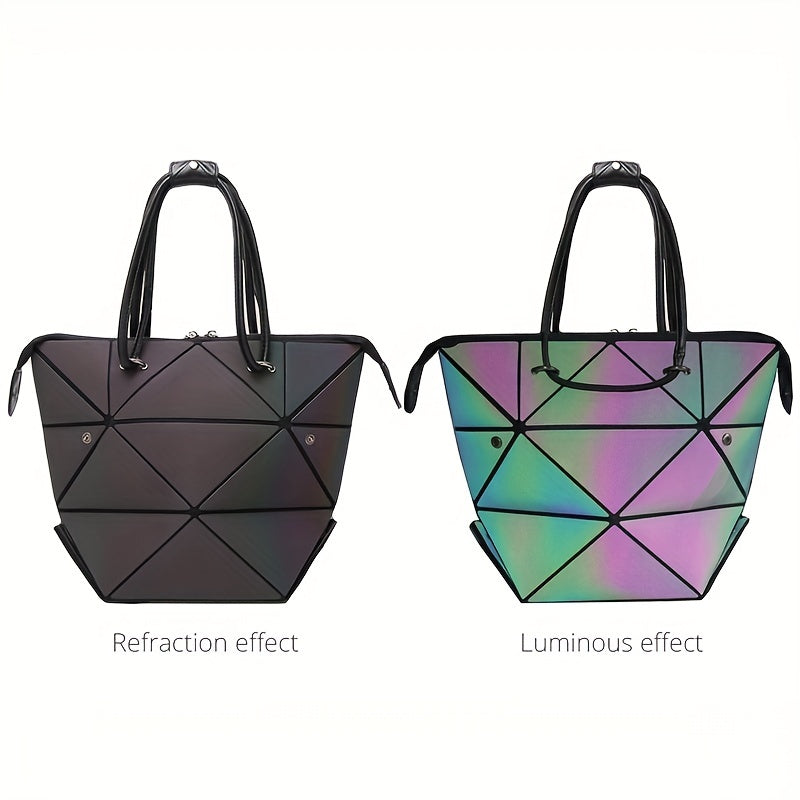 Geometric Pattern Satchel Bag All Match Handbag Portable Bag For Shopping