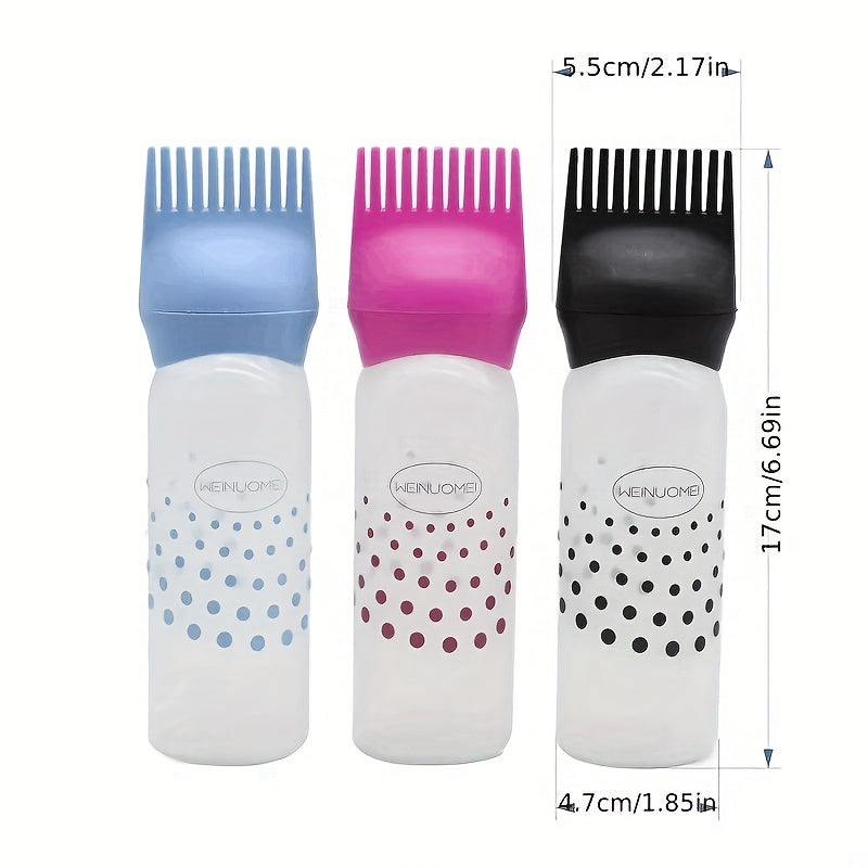 Colorful Hair Dye Applicator Bottle with Scale, Salon & Home Use