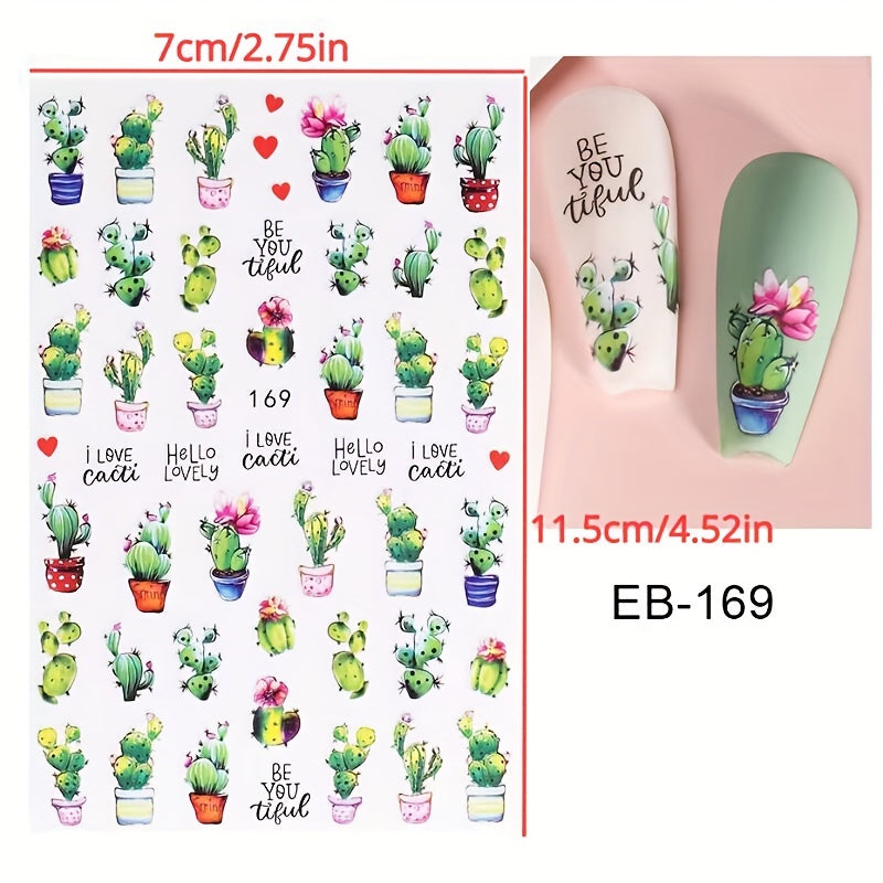 Evil Eye Snake Heart Nail Art Stickers 3D Self Adhesive Flame Animal Nail Decals