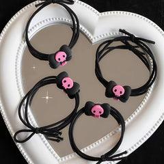 Skull Bow Hair Snap Clip Punk Pink Barrette Hair Accessories For Women