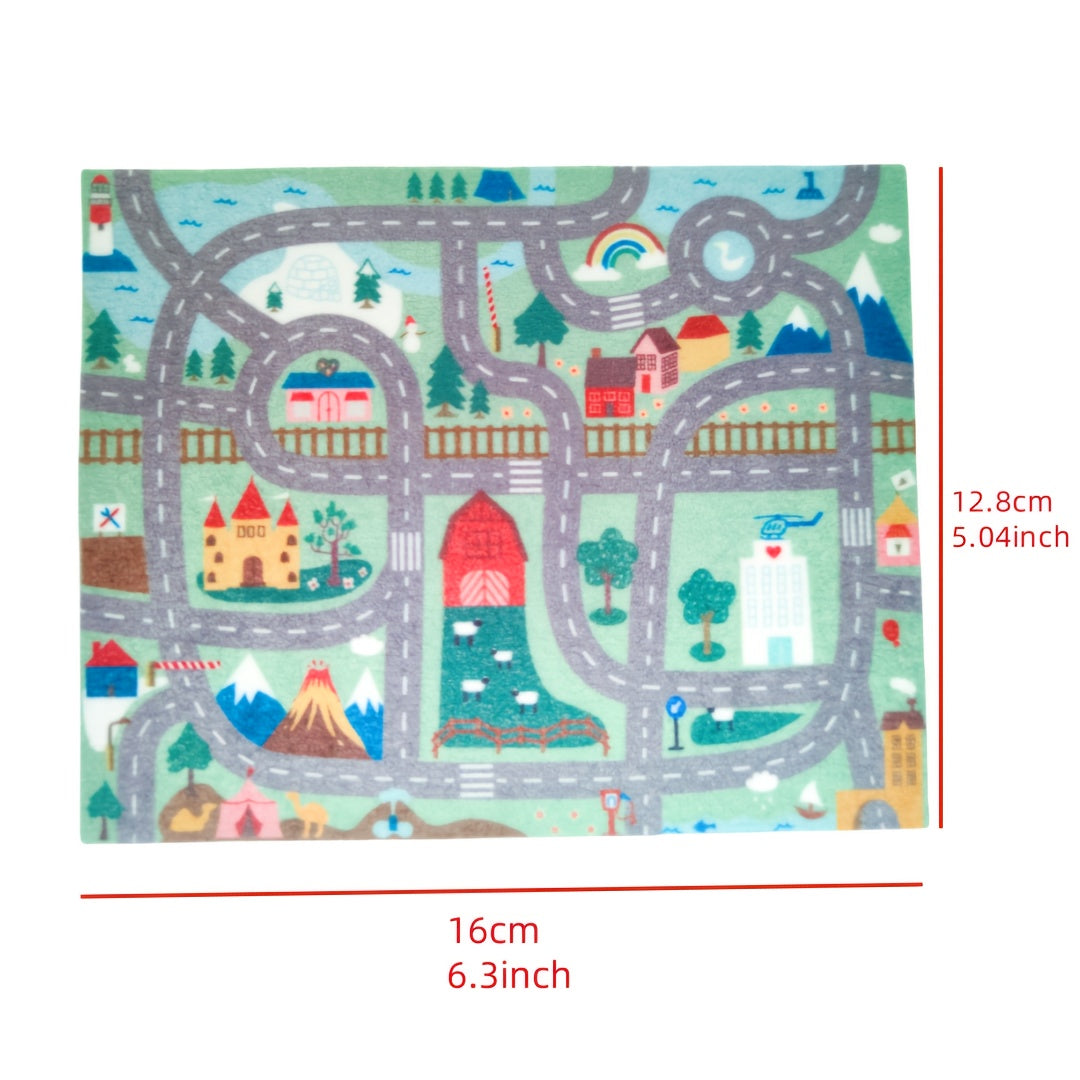 Mini Dollhouse Mat Whimsical Forest & Mushroom, Mixed Colors, Durable Polyamide