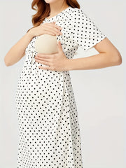 Maternity Polka Dot Breastfeeding Dress Summer Pregnancy Clothes