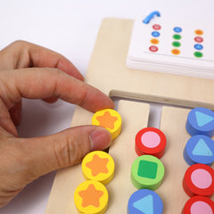 Wooden Matching Slide Puzzle for Kids 3 6 Years Shape Sorting Game