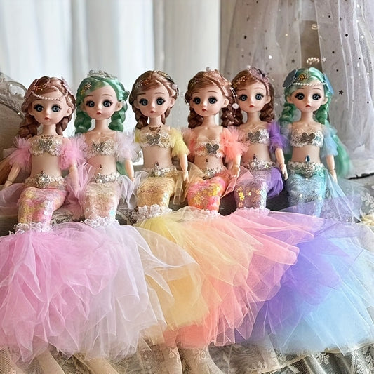 Mermaid Princess Doll - Poseable Silicone Doll for Pretend Play