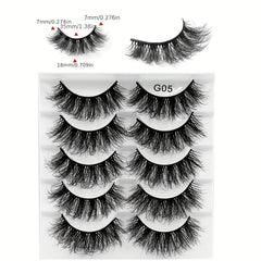 5 Pairs Thick Crisscross Faux Mink Eyelashes Natural Volume Makeup False Lashes