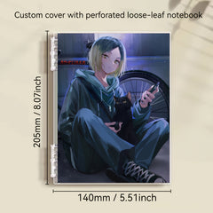 Customizable Waterproof Spiral Notebook with Removable Cover Personalized Anime