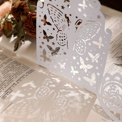 10 Sheets Vintage Hollow Out Lace Scrapbook Paper Card Non Sticky