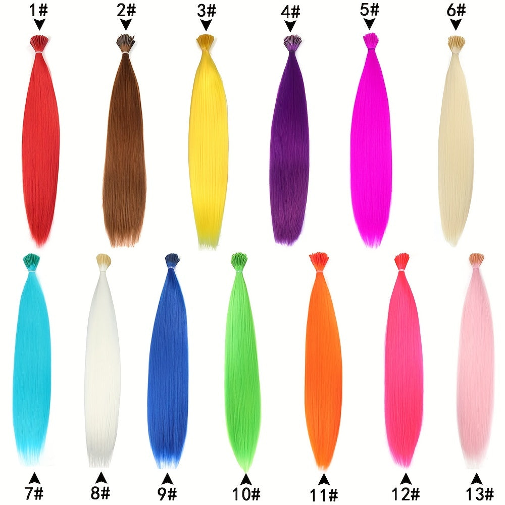 Colorful Rainbow Hair Extensions I Tip Hair Pieces for Parties and Costumes