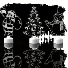 Colorful Acrylic Christmas Tree Snowman Santa Claus Decorations