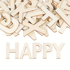52pc DIY English Letter Decorative Wooden Pieces Self-pasted Shooting Props