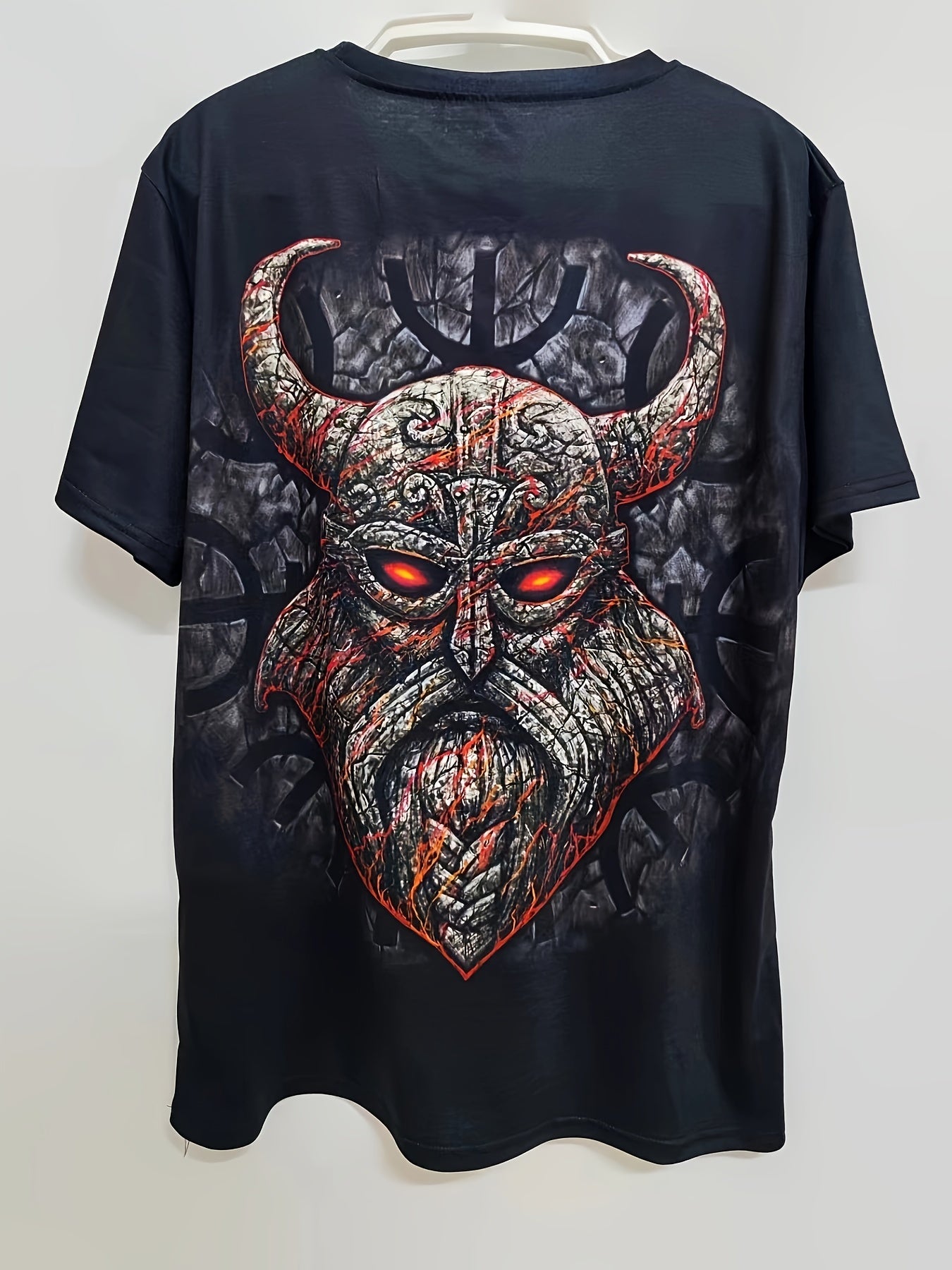 Men's Warrior Pattern Sports T-shirt Round Neck Tee for Summer