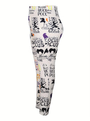 Women's Plus Witch Graphic High Waisted Skinny Leggings
