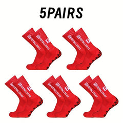 5 pairs Unisex Letter Pattern Mid calf Football Socks