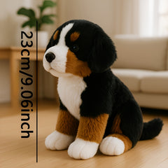 Soft Bernese Mountain Dog Plush Toy - Realistic Fluffy Puppy Stuffed Animal