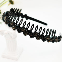 Faux Pearl Rhinestone Plastic Tooth Comb Headbands Crystal Hair Loop