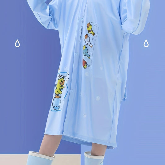 Duck Graphic Raincoat Reflective Hoodie for Kids