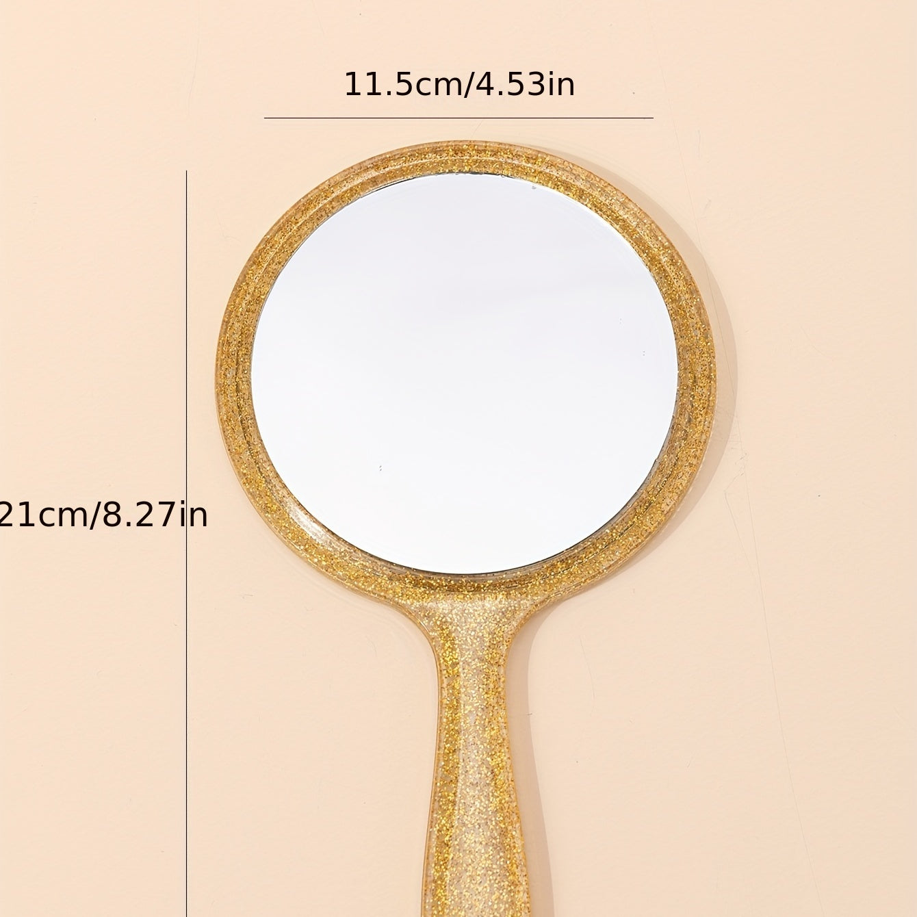Yellow Round Hand Mirror for Home & Travel Use