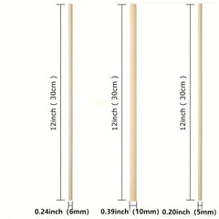 30/50/100 Pcs Bamboo Skewers 11.8", Flat Headed, Unfinished, Crafts DIY Projects