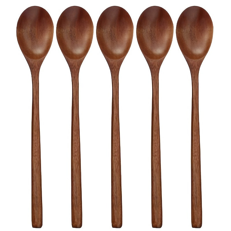 Wooden Soup Spoons For Mixing Cooking Long Handle Spoon Kitchen Utensil