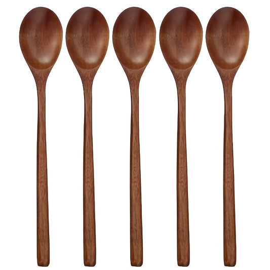 Wooden Soup Spoons For Mixing Cooking Long Handle Spoon Kitchen Utensil