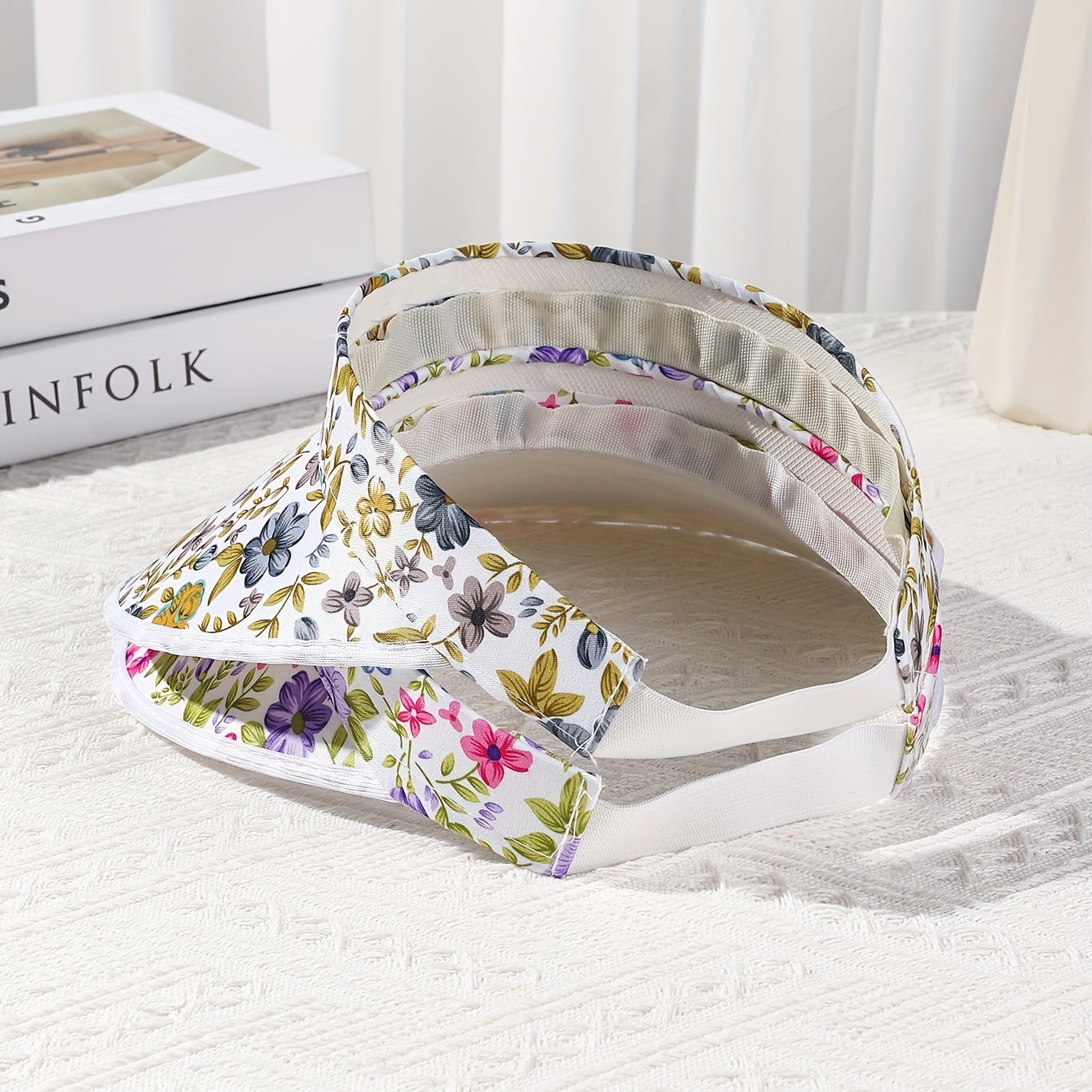 2pcs Floral Print Sun Visor Hat UV Protection Summer Travel Sun Visors