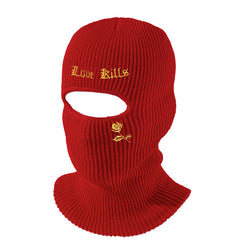 Autumn Winter Character Letter Embroidery Hole Knit Hat