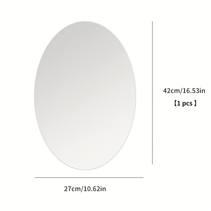 Oval Mirror Sticker Acrylic Wall Mounted HD Bathroom Decor